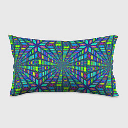 Подушка-антистресс Абстрактный узор коридор из разноцветных квадратов, цвет: 3D-принт