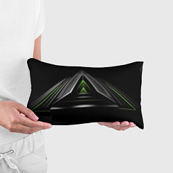 Подушка-антистресс Black green abstract nvidia style, цвет: 3D-принт — фото 2