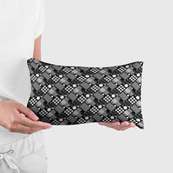 Подушка-антистресс Черно белый узор из геометрических фигур, цвет: 3D-принт — фото 2