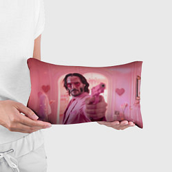 Подушка-антистресс Джон Уик в розовых очках сердечках, цвет: 3D-принт — фото 2