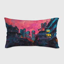Подушка-антистресс Абстрактный город в неоновых цветах, цвет: 3D-принт
