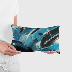 Подушка-антистресс Синие белые черные мазки краски, цвет: 3D-принт — фото 2