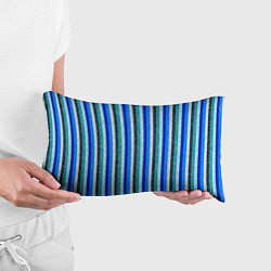 Подушка-антистресс Сине-бирюзовый полосатый, цвет: 3D-принт — фото 2