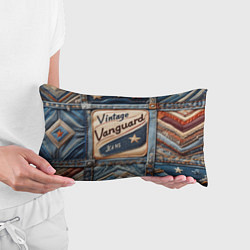 Подушка-антистресс Vintage vanguard jeans - patchwork, цвет: 3D-принт — фото 2