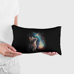 Подушка-антистресс Котик смотрит на небо космоса, цвет: 3D-принт — фото 2