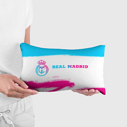 Подушка-антистресс Real Madrid neon gradient style по-горизонтали, цвет: 3D-принт — фото 2