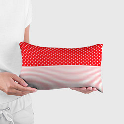 Подушка-антистресс Красно-белый в горошек с полосами, цвет: 3D-принт — фото 2