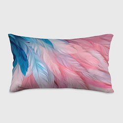 Подушка-антистресс Пастельно-голубые и розовые перья, цвет: 3D-принт