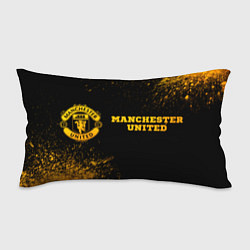 Подушка-антистресс Manchester United - gold gradient по-горизонтали, цвет: 3D-принт