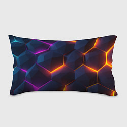 Подушка-антистресс Неоновая яркая геометрическая абстракция со светом, цвет: 3D-принт