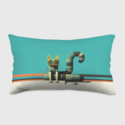 Подушка-антистресс Механический зеленый кот, цвет: 3D-принт