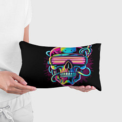 Подушка-антистресс Cyber skull - ai art neon, цвет: 3D-принт — фото 2