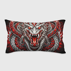 Подушка-антистресс Крупная морда змеи красно-белая