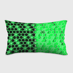 Подушка-антистресс Техно-киберпанк шестиугольники зелёный и чёрный с, цвет: 3D-принт