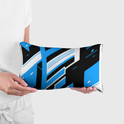 Подушка-антистресс Бело-синие полосы на чёрном фоне, цвет: 3D-принт — фото 2