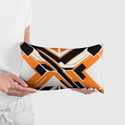 Подушка-антистресс Чёрно-оранжевые широкие линии на белом фоне, цвет: 3D-принт — фото 2