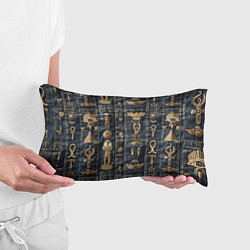 Подушка-антистресс Символы Египта на дениме, цвет: 3D-принт — фото 2