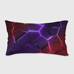 Подушка-антистресс Красно-фиолетовые неоновые плиты в разломе