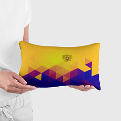 Подушка-антистресс Желтая геометрия - спорт Россия с гербом, цвет: 3D-принт — фото 2