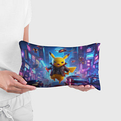 Подушка-антистресс Кибер Пикачу в неоновом городе - нейросеть, цвет: 3D-принт — фото 2