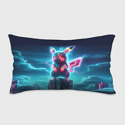 Подушка-антистресс Пикадзила на крыше небоскрёба - неоновое свечение: