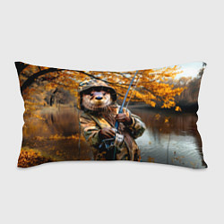 Подушка-антистресс Выдра на осенней рыбалке, цвет: 3D-принт