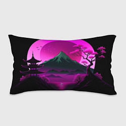 Подушка-антистресс Темная гора в фиолетовом закате Япония, цвет: 3D-принт