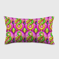 Подушка-антистресс Желто-зеленые змеи паттерн, цвет: 3D-принт