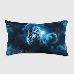 Подушка-антистресс Волк ночное синее небо, цвет: 3D-принт