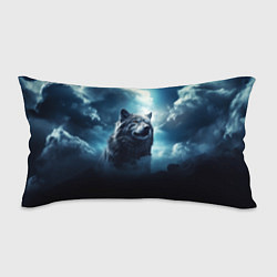 Подушка-антистресс Волк ночное синее небо, цвет: 3D-принт