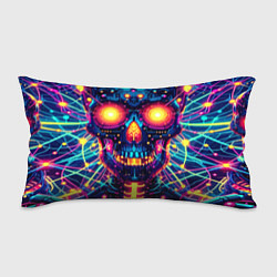 Подушка-антистресс Neon skull - ai art fantasy, цвет: 3D-принт