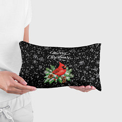 Подушка-антистресс Рождественский красный кардинал, цвет: 3D-принт — фото 2