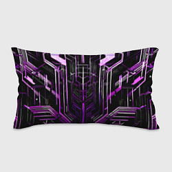 Подушка-антистресс Purple lines on a black background, цвет: 3D-принт