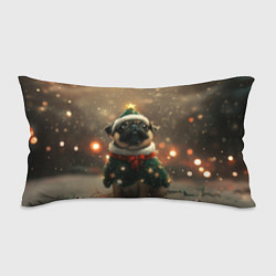 Подушка-антистресс Мопс в костюме елки