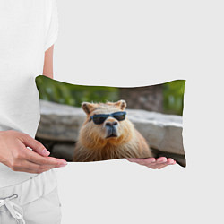 Подушка-антистресс Модная капибара в темных очках, цвет: 3D-принт — фото 2