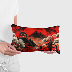 Подушка-антистресс Япония природа в красном цвете, цвет: 3D-принт — фото 2