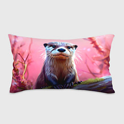 Подушка-антистресс Выдра в розовом цвете