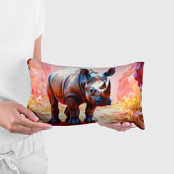 Подушка-антистресс Носорог в розовом, цвет: 3D-принт — фото 2