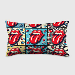 Подушка-антистресс Rolling Stones logo - pop art, цвет: 3D-принт