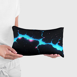 Подушка-антистресс Голубой разлом в черной текстуре, цвет: 3D-принт — фото 2