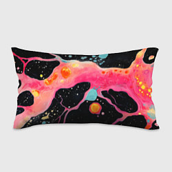 Подушка-антистресс Розовая текстура в черном, цвет: 3D-принт