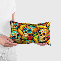 Подушка-антистресс Colorfull skulls and bananas - pop art pattern, цвет: 3D-принт — фото 2