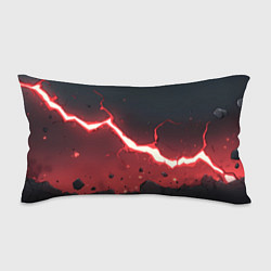 Подушка-антистресс Красная молния на черной текстуре, цвет: 3D-принт