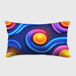 Подушка-антистресс Оранжевый круг и голубые линии текстура, цвет: 3D-принт