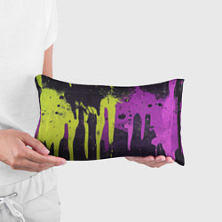 Подушка-антистресс Желтая и фиолетовая краска на черном, цвет: 3D-принт — фото 2