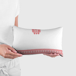 Подушка-антистресс Славянский орнамент и узоры - вышиванка рубаха бел, цвет: 3D-принт — фото 2