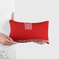 Подушка-антистресс Славянский узор на красном - вышиванка рубаха крас, цвет: 3D-принт — фото 2