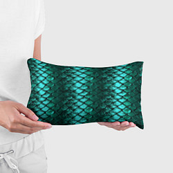 Подушка-антистресс Блестящая змеиная чешуя - зеленые чешуйки паттерн, цвет: 3D-принт — фото 2