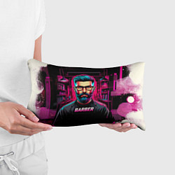 Подушка-антистресс Барбер киберпанк, цвет: 3D-принт — фото 2