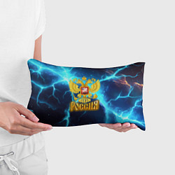 Подушка-антистресс Россия герб на синих молниях, цвет: 3D-принт — фото 2